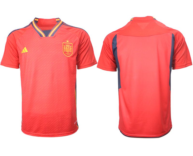 Cheap Men 2022 World Cup National Team Spain home aaa version red blank Soccer Jerseys